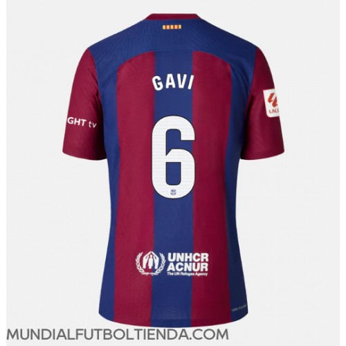 Camiseta Barcelona Paez Gavi #6 Primera Equipación Replica 2023-24 para mujer mangas cortas